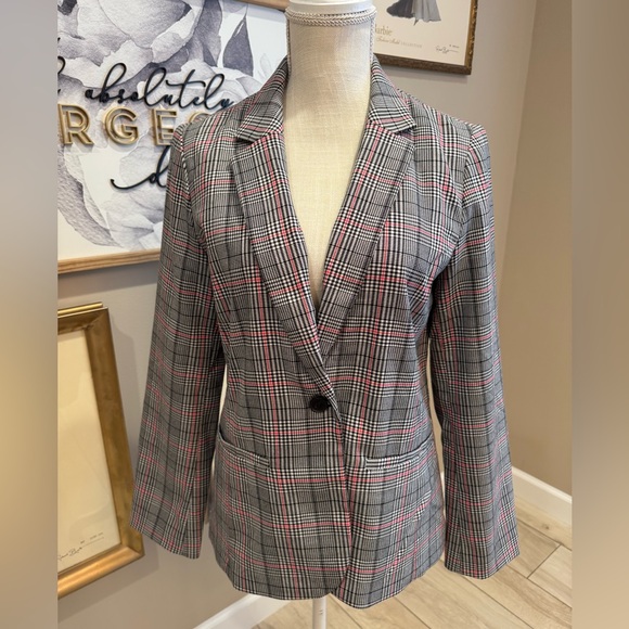 NWT! GAP Plaid Houndstooth Academy Single Button Blazer - Picture 1 of 8
